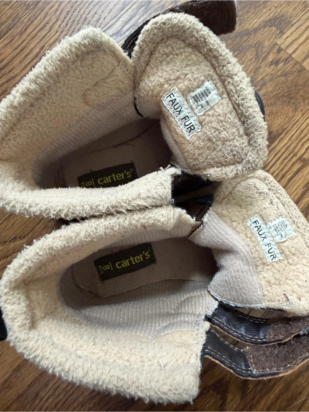 Carter's Jaxon Brown Winter Boots with Faux Fur lining, toddler size 8